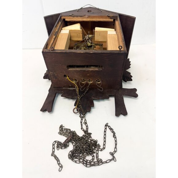 Antique Wood West Germany Cuckoo Wall Clock - Picture 7 of 11